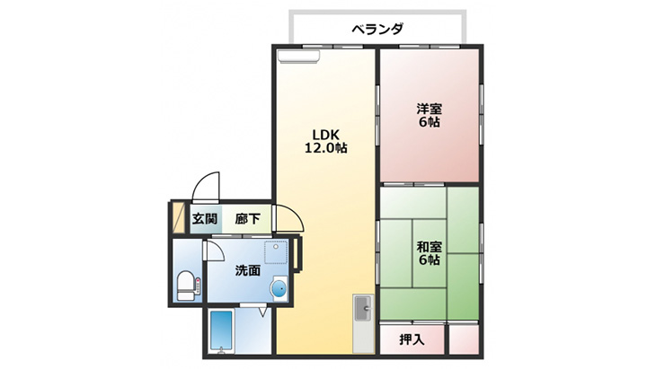 唐津市畑島 アパート 2LDK 間取り図